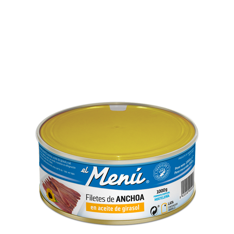 Anchovy fillets in sunflower oil 1Kg El Menu
