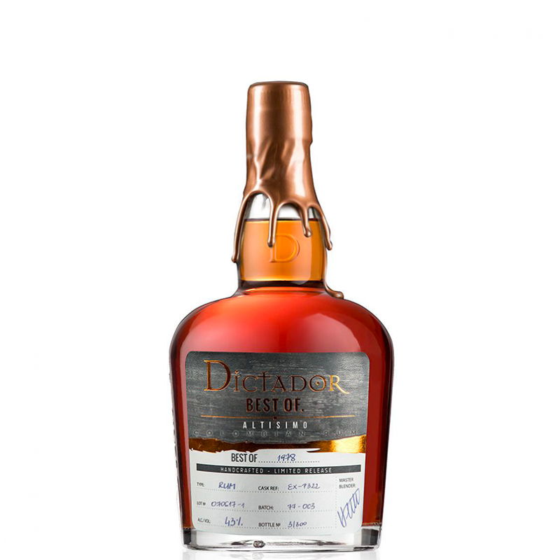 ウイスキー Dictador best of 1978 Dictador Best of 1978 37 Year Old - Batch #014691 Rum | Rum